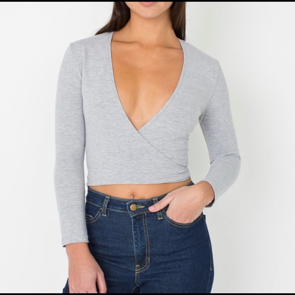 AMERICAN APPAREL WRAP TOP (Gray)